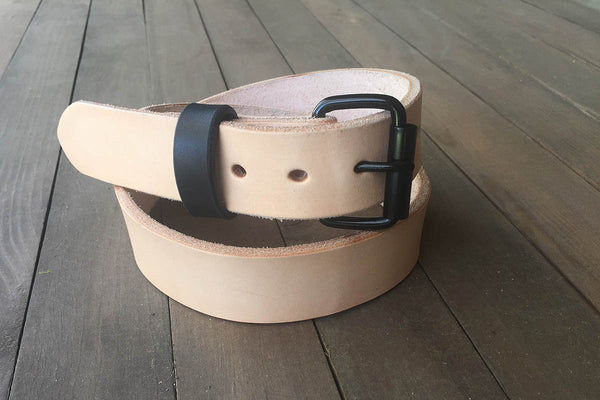 Limited | 1.5" | Natural Leather Belt + Black Buckle